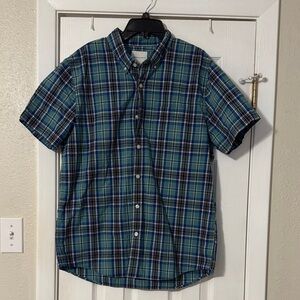 American Eagle Outfitters Blue and Green Plaid Shirt